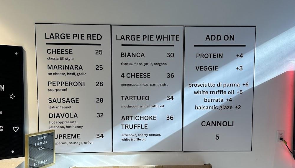 FRANKIE'S BROOKLYN PIZZA Menu image 2